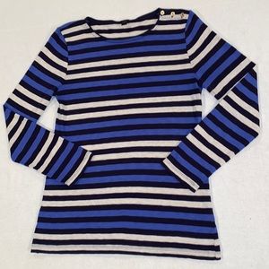 J. Crew women’s blues and white striped boat neck long sleeve tee shirt size M